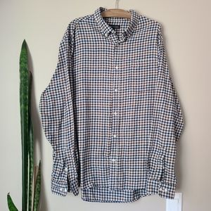 VINTAGE | Brown & Navy Checked Oversized Flannel Buttonup Shirt